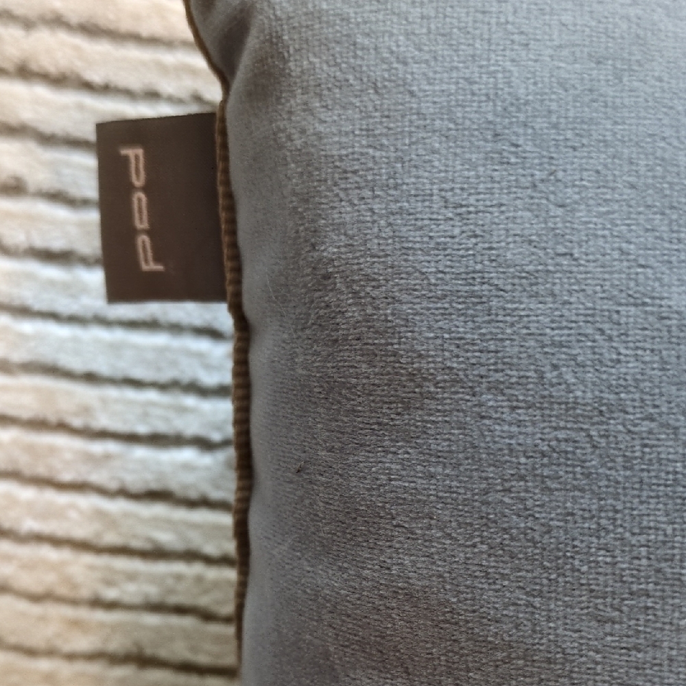 Soft Blue Velvet Rectangular Pillow - Picture 2 of 3